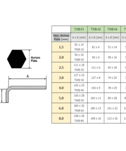 Bộ chìa lục giác bi 8-in-1 Engineer chân ngắn tay chuẩn TWB-04