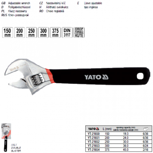 Mỏ lết hệ mét Yato YT-21653