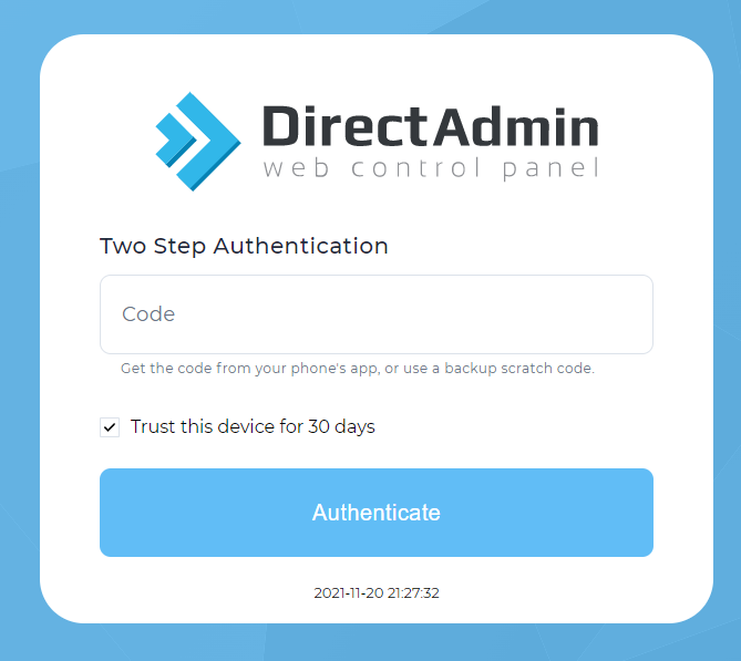 2fa directadmin 5