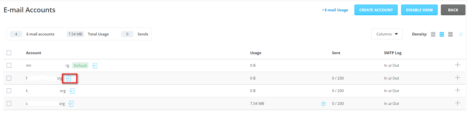 auto login email on directadmin