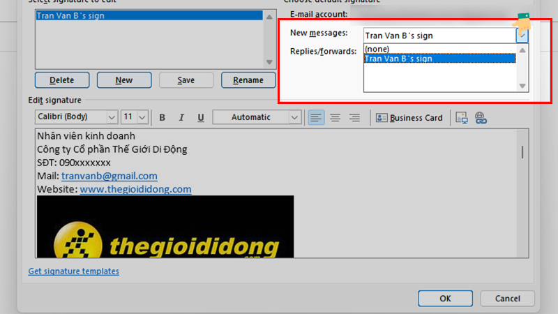 Tùy chỉnh email tự động xuất hiện trên tất cả các thư mới của Outlook. b5p2 800x450 1