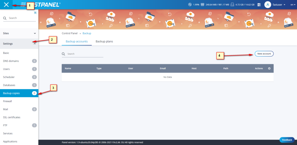 backup fastpanel
