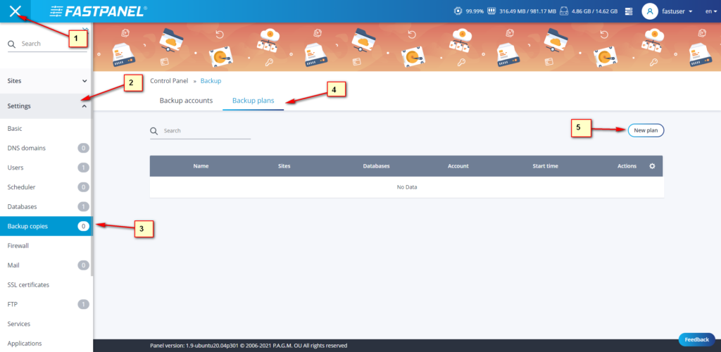 backup fastpanel 7
