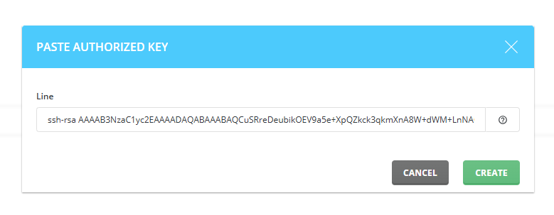Import SSH key