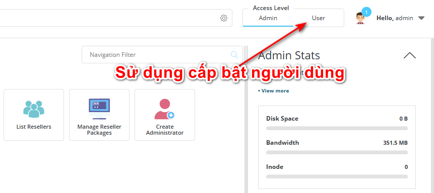 Directadmin Access Level