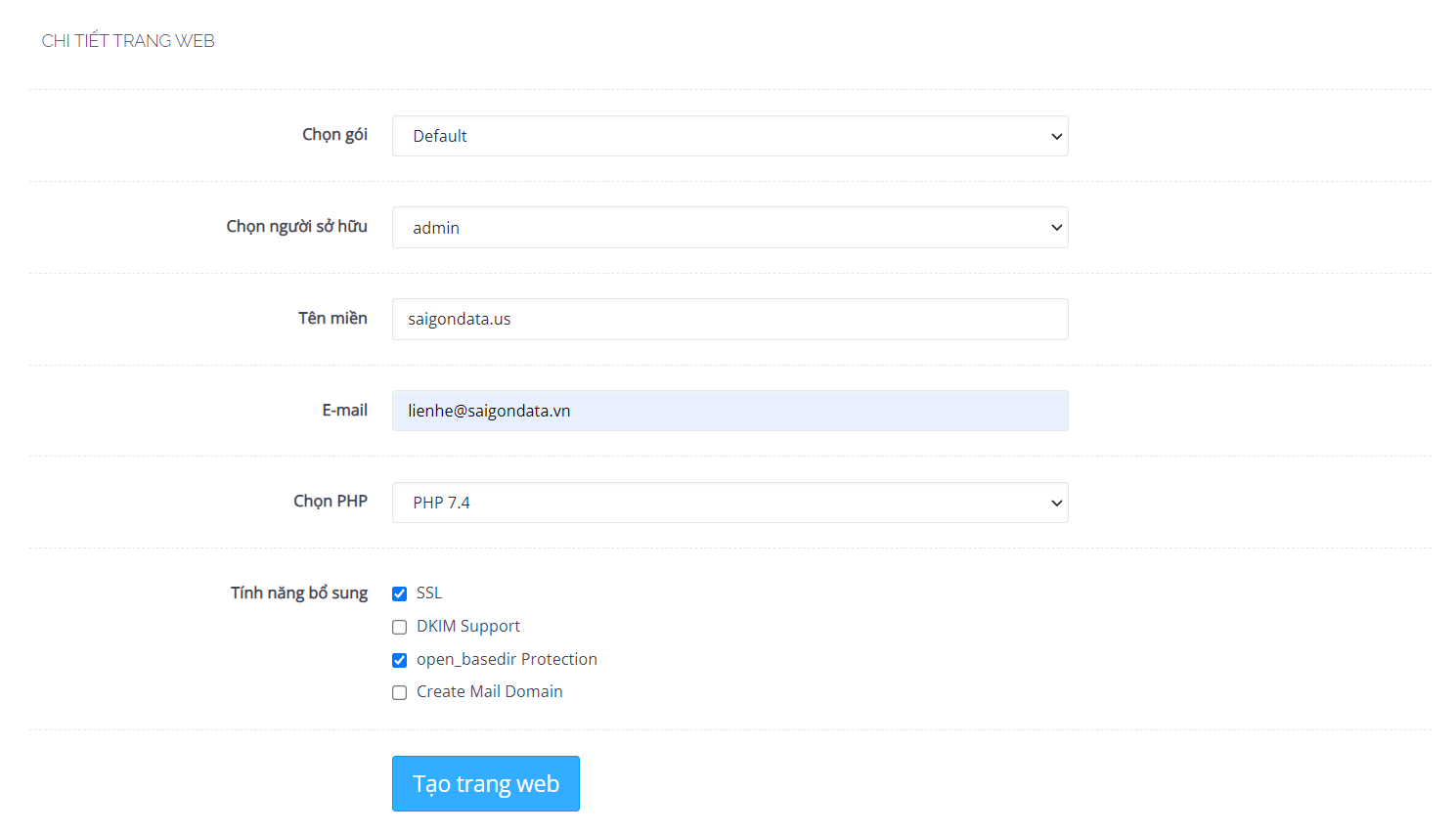 cai dat wp tren cyberpanel 4
