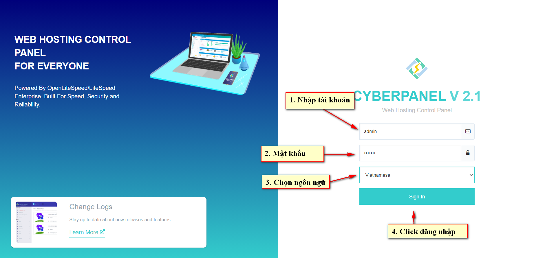 cai dat wp tren cyberpanel