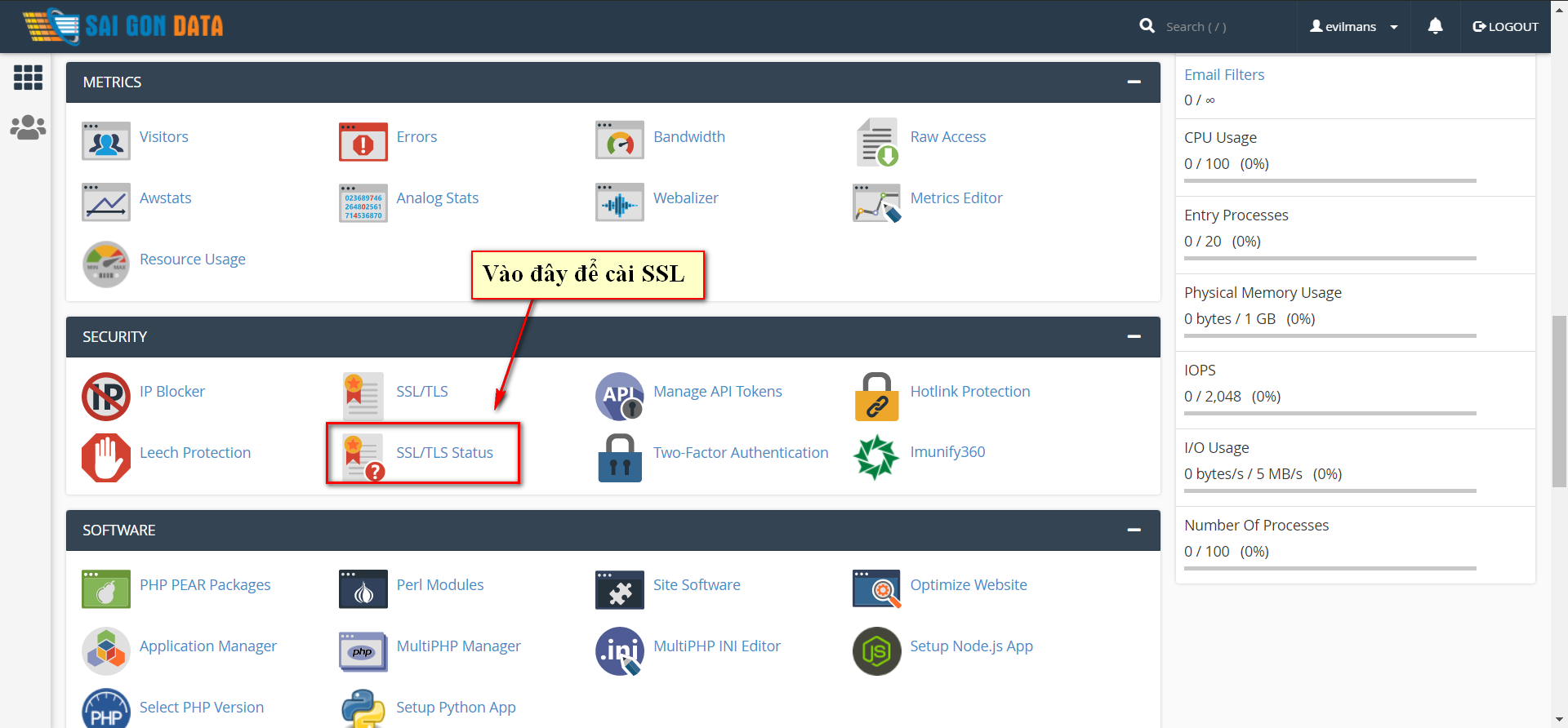 cài đặt SSL trên Cpanel