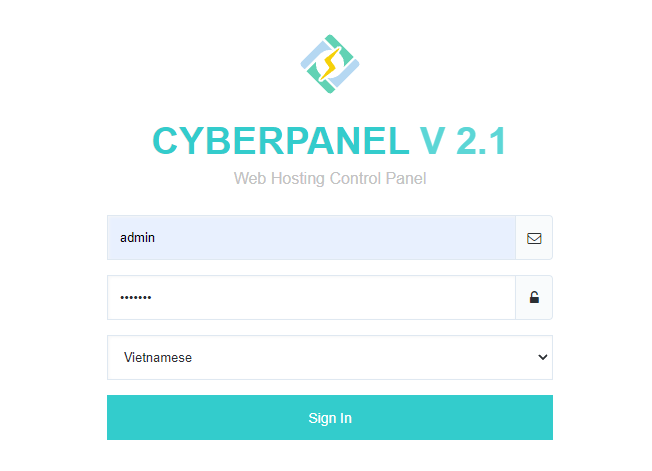 cyber panel login page