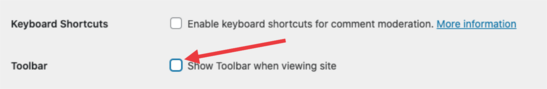 disable admin bar
