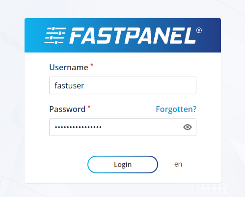 fastpanel login