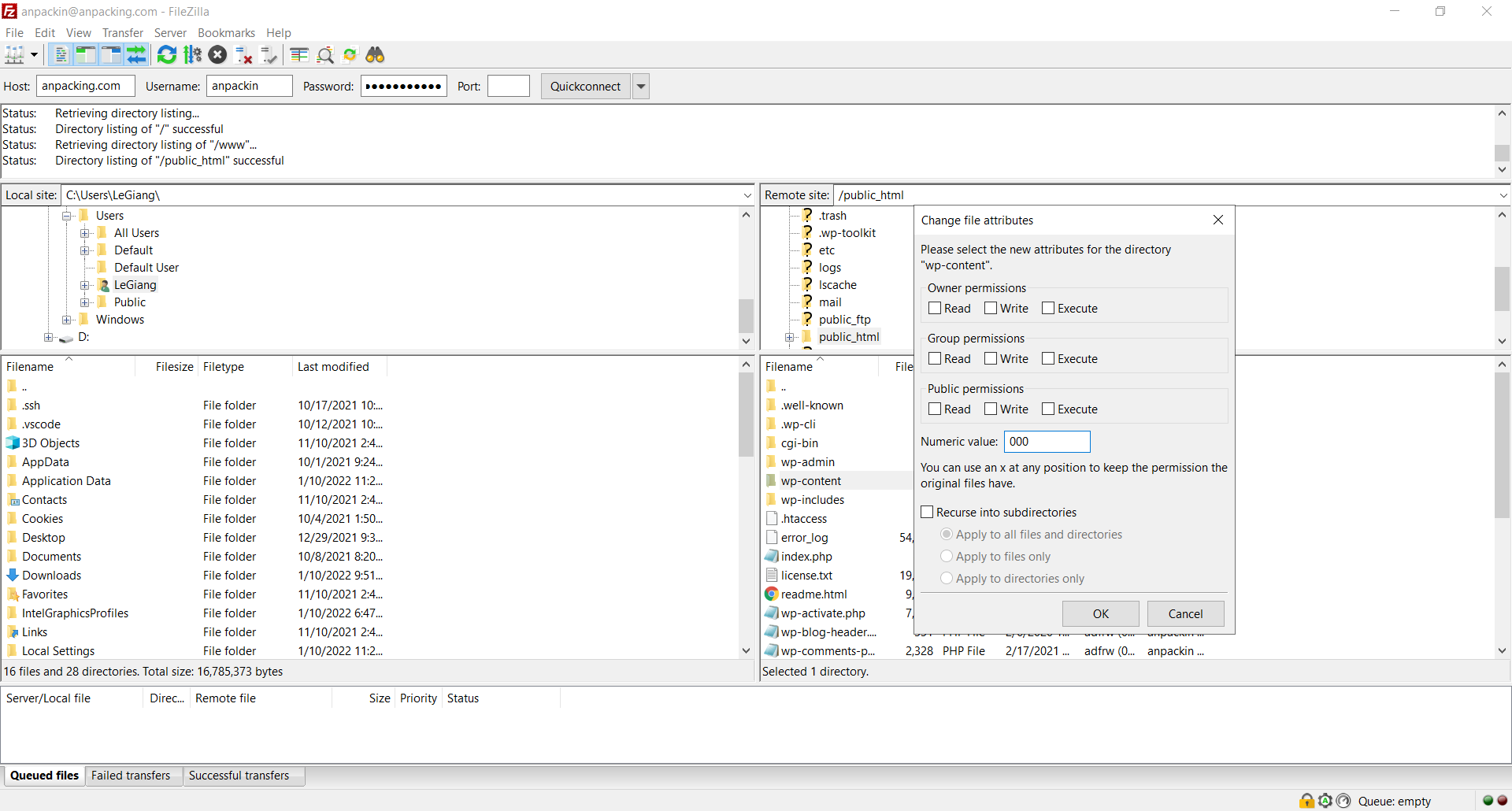 Hướng dẫn sửa lỗi “Sorry, You Are Not Allowed to Access This Page” trên WordPress 17 filezilla