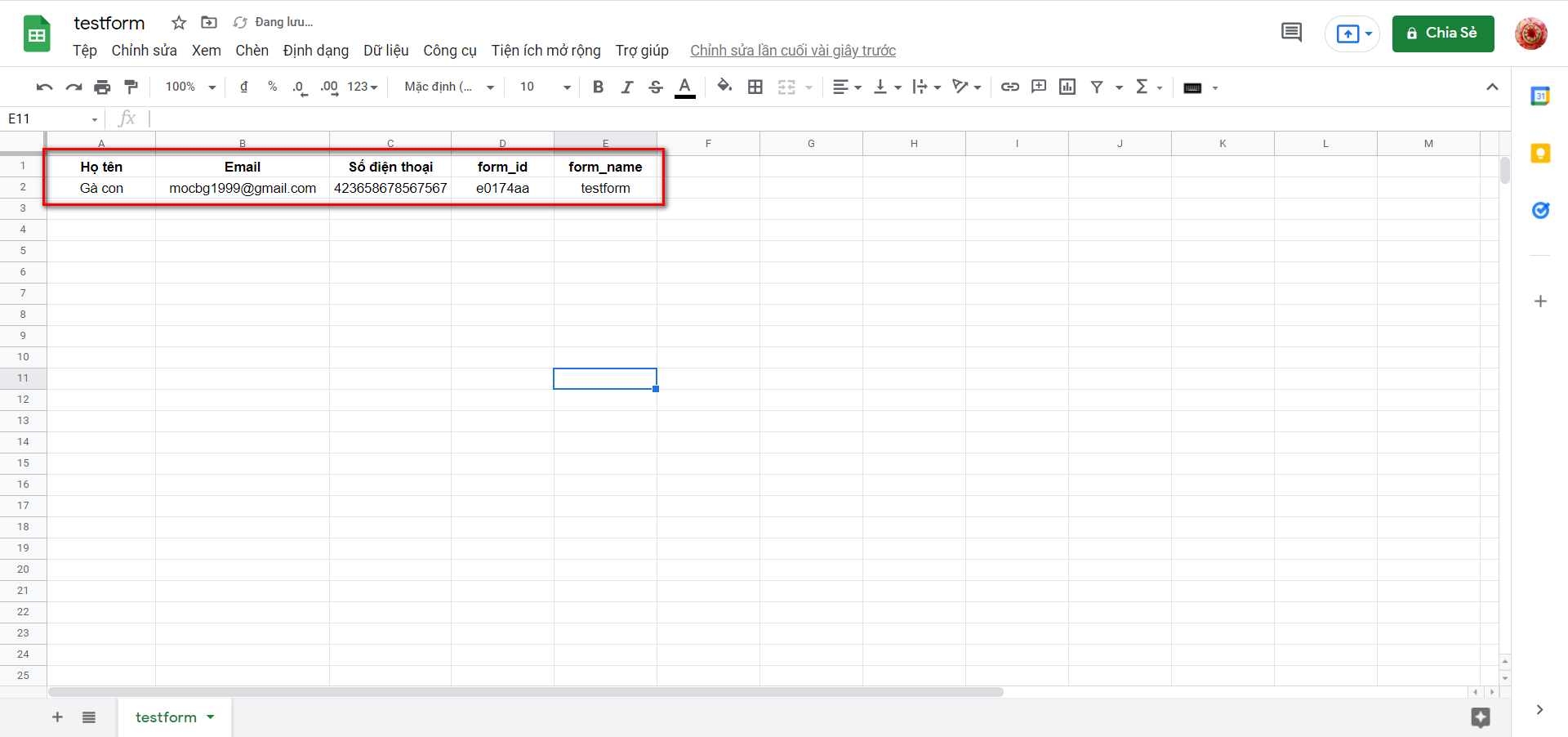 noi dung update google sheet
