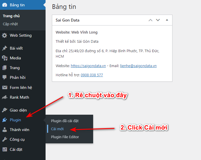 sai gon data cai dat plugin