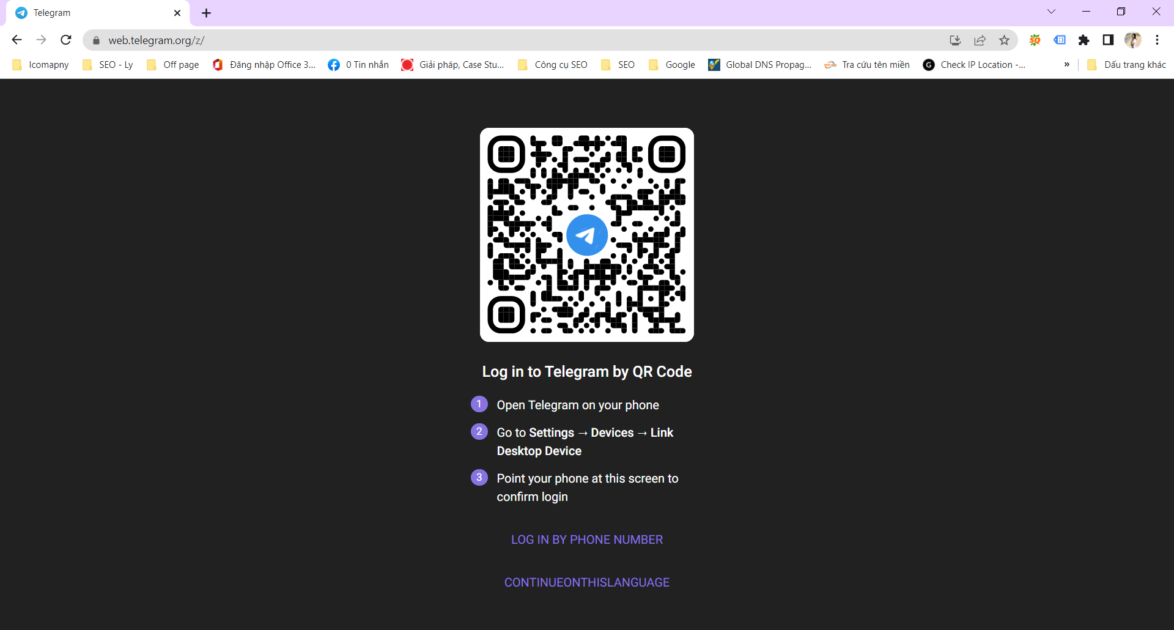 sai gon data dang nhap telegram tren web