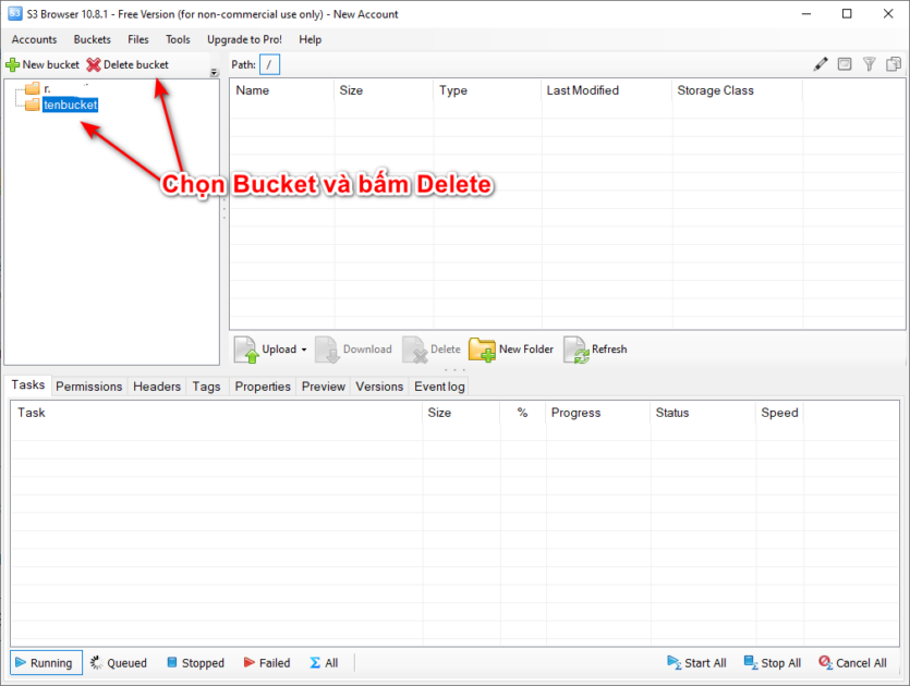 sai gon data delete bucket
