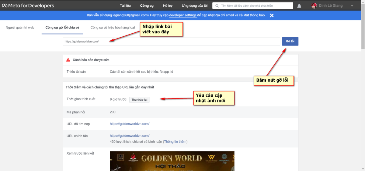 sai gon data facebook debug