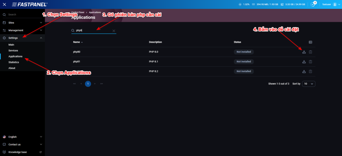 sai gon data fastpanel applications