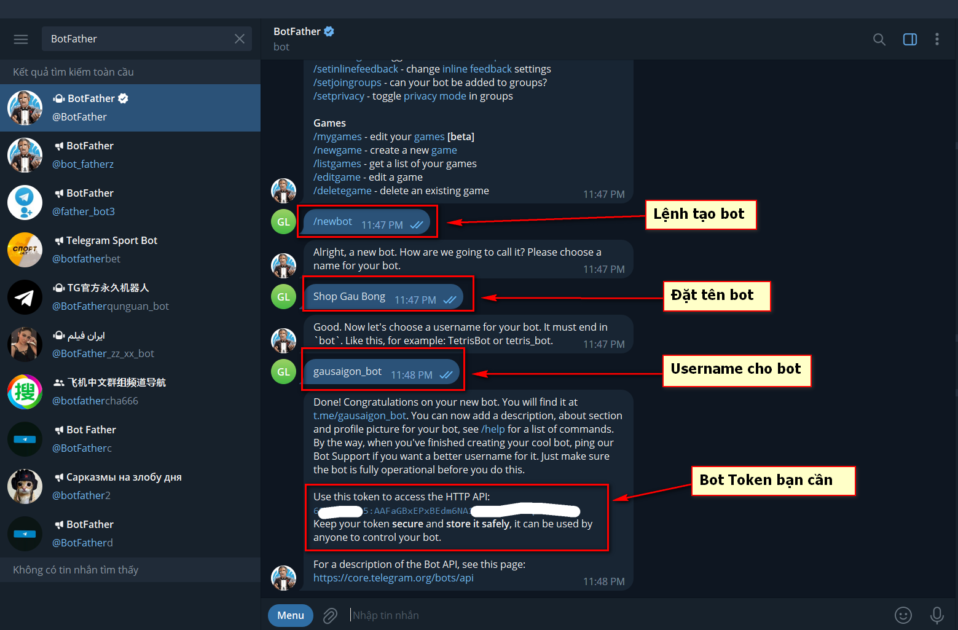 sai gon data tao bot telegram