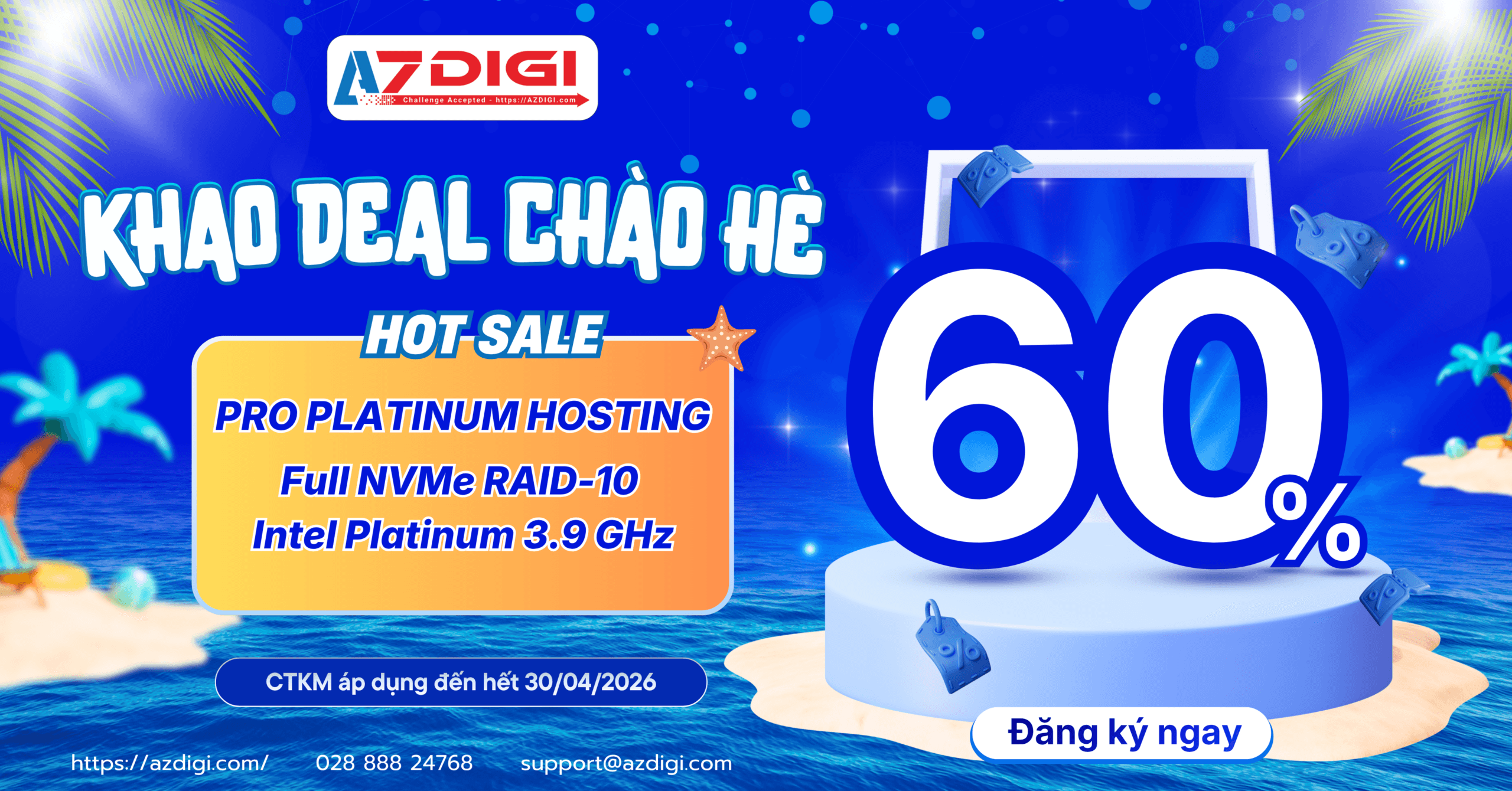 [HOT] AZDIGI Khao Deal Chào Hè 2026 – Giảm Khủng Lên Đến 60% Hosting/Email