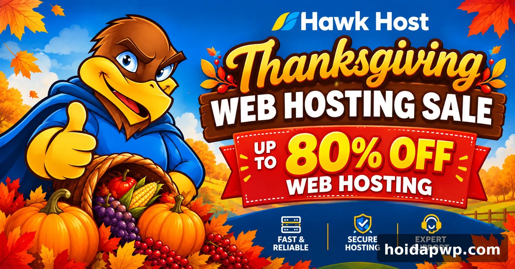 ⚡ HawkHost Thanksgiving Sale: giảm đến 80% Cloud Hosting – hết 13/10/2026