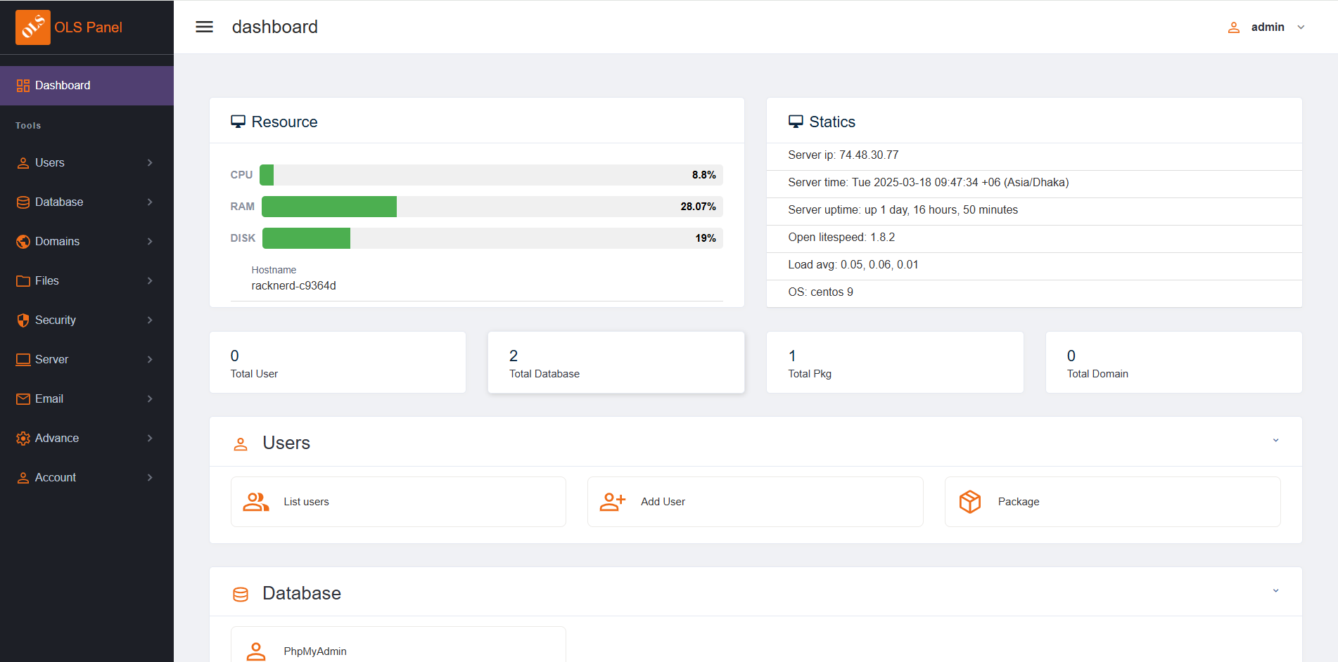 OLS Panel là gì? Cách cài đặt control panel miễn phí cho OpenLiteSpeed trên VPS Ubuntu