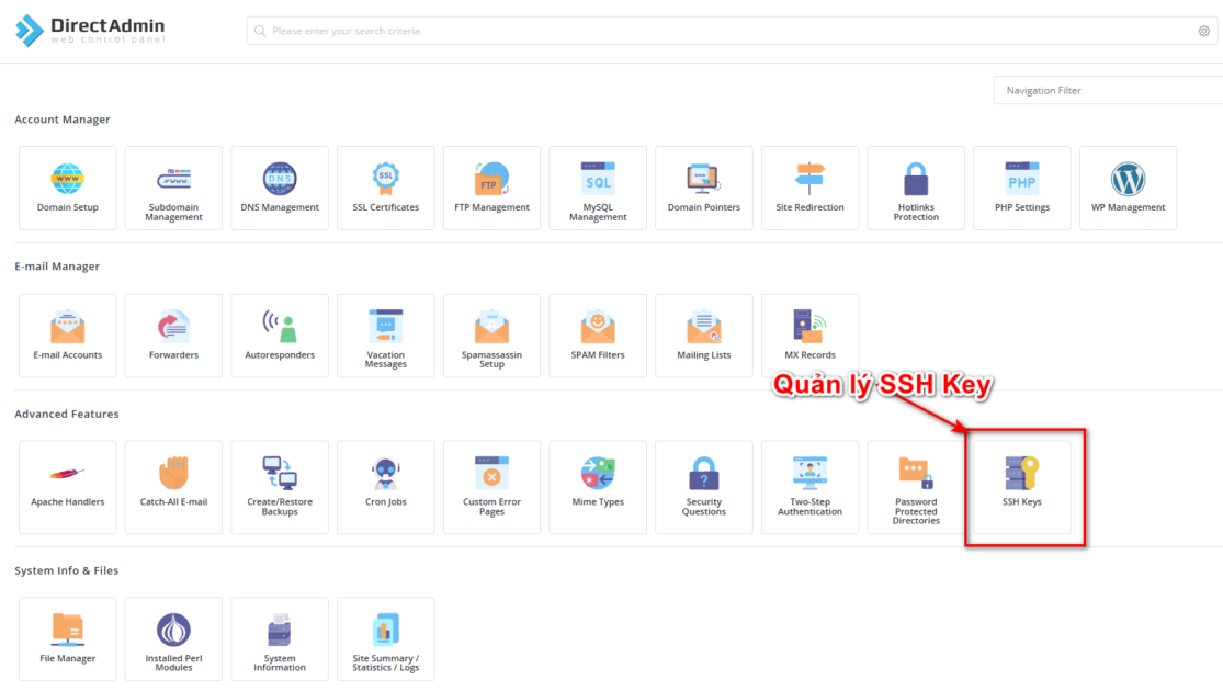 Đăng nhập SSH VPS DirectAdmin không cần mật khẩu: chỉ 2 bước với SSH Key