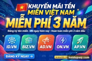 🔥 Miễn phí 3 năm ID.VN & BIZ.VN theo chính sách .VN mới 2026